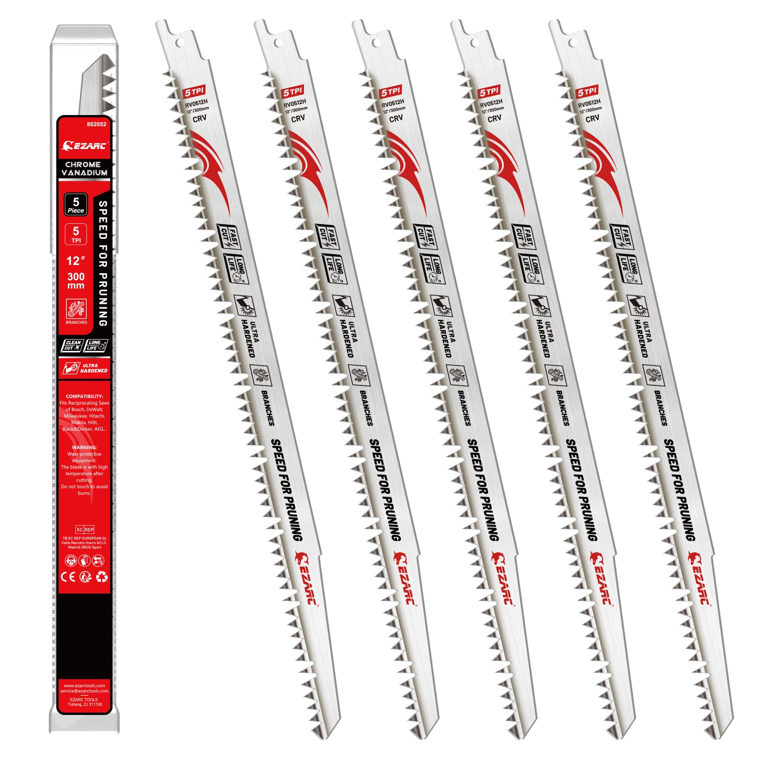 Набор лезвий для сабельных пил EZARC 9 дюймов/12 дюймов