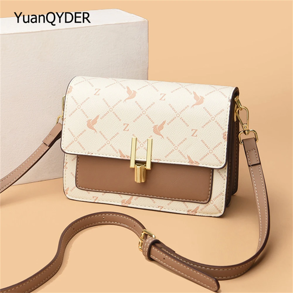 

2022 Fall Winter New Ladies Shoulder Bag Panelled Design High Quality Leather Women Messenger Bags Fashion Women‘s Travel Bags