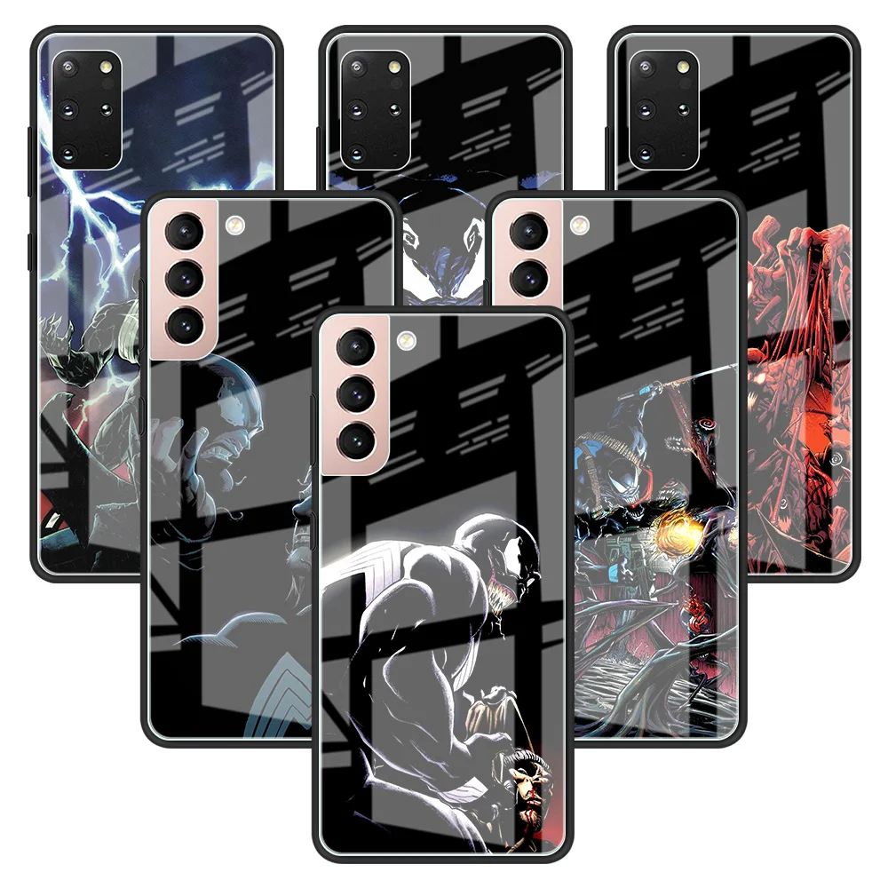 

Glass Case For Samsung Galaxy S21 Ultra S20 FE S22 S10 S9 Plus Cell Phone Funda Cases S8 Note 20 10 9 Cover Marvel Comics Venom
