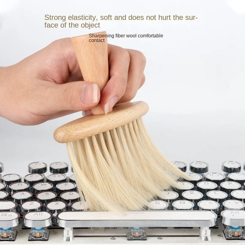 

Keyboard Cleaner Brush Wooden Anti-Static Laptop Cleaning Brush Bristle Computer Earphone Cleaning Crevice Electronic Cleaner
