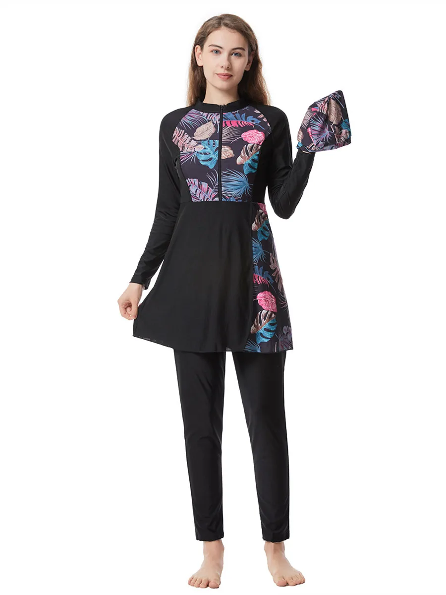 Мусульманский купальник Burkini сдержанный из двух предметов купальный костюм с