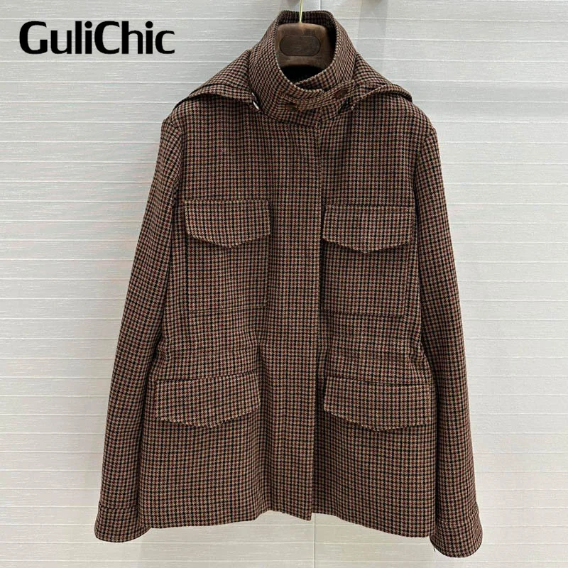 11 5 GuliChic женский шерстяной винтажный классический клетчатый комплект с узором