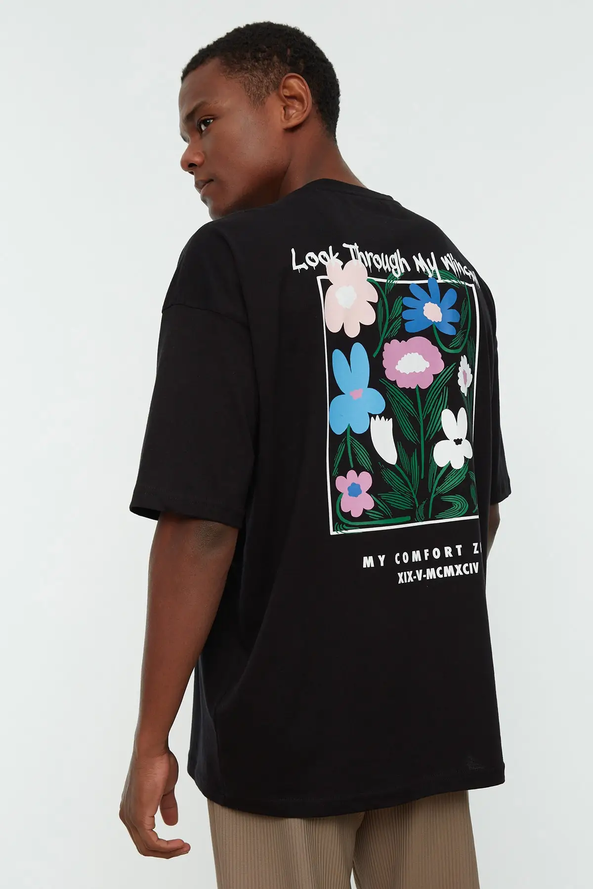 Men's Oversize Fit Cycling Neck Short-Sleeve Printed T-Shirt TMNSS22TS1424