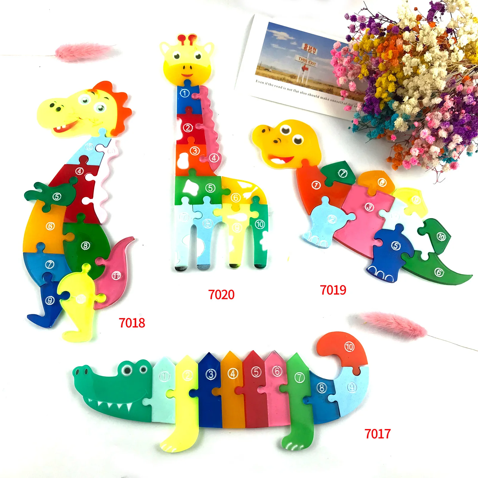 DIY тираннозавр рекс головоломка эпоксидная смола форма жираф крокодил игра