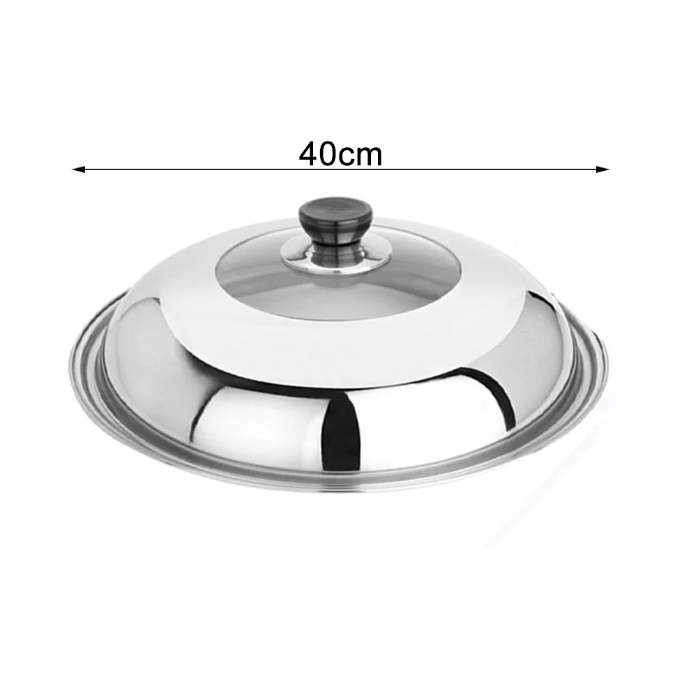 

Thoroughly Cook Your Meals with 40cm Diameter Stainless Steel and Glass Casserole Tempered Glass Saucepan Wok Frying Lid
