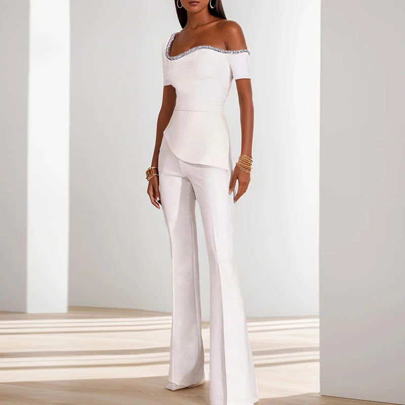 Женский комбинезон с высокой талией