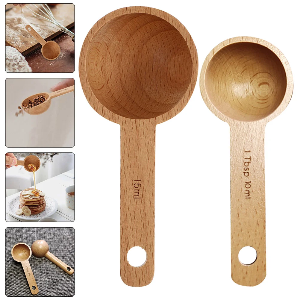 

Scoop Scoops Forcanisters Tablespoon Spoon Wooden Tea Measure Wood Measuring Loose Coffee