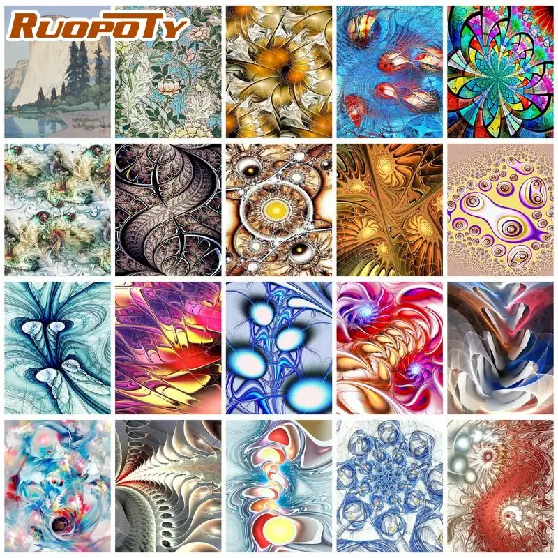 

RUOPOTY Oil Painting By Number Abstract Picture Acrylic Paints Painting By Number Creative Painting Home Decor