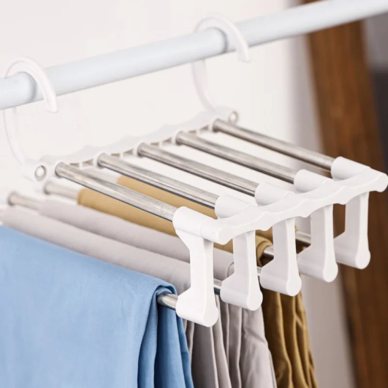 

5 в 1, регулируемая вешалка для брюк, из нержавеющей стали