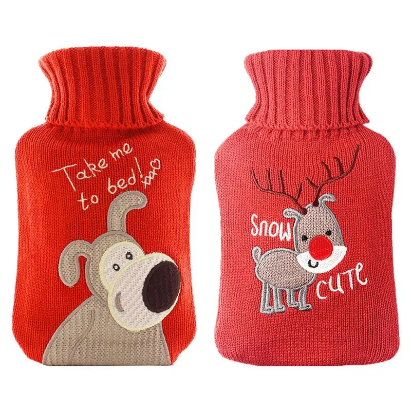 

Переносная бутылка для горячей воды 1000 мл, Рождественский лось, грелка для рук, резиновый мешок для горячей воды, сумка для горячей воды для ...