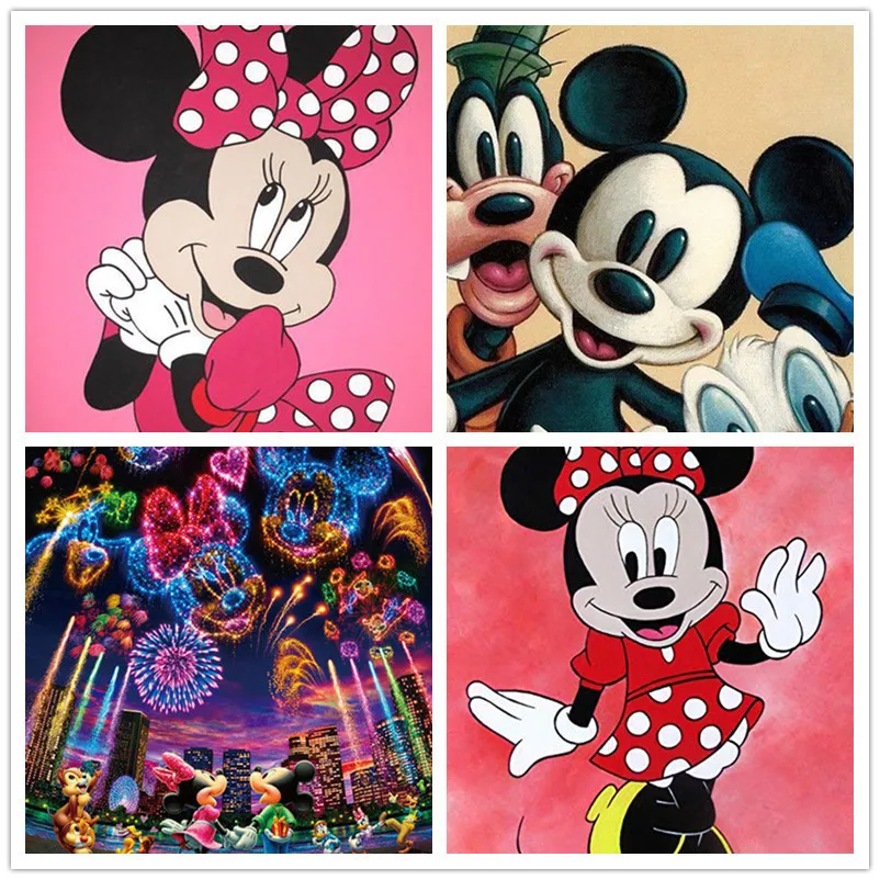 

Алмазная 5D картина «сделай сам», Дисней, Микки, Минни, Микки Маус, ручная вышивка, мозаика Стразы, домашний декор