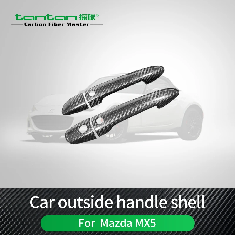 8 шт./комплект глянцевые черные наклейки из углеродного волокна для Mazda