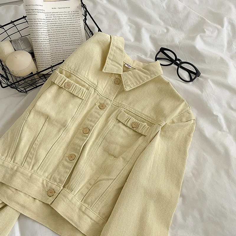 Новая женская джинсовая куртка модные однотонные универсальные шорты топ