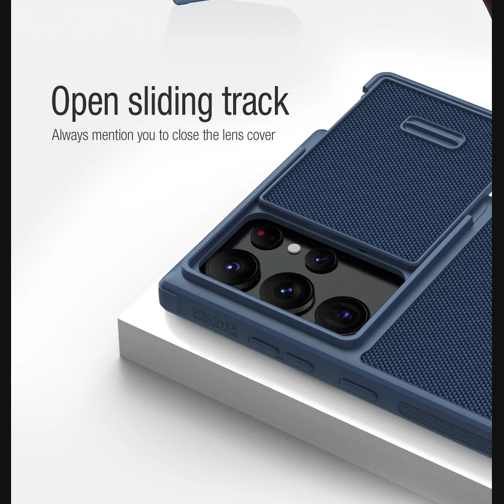 For Samsung Galaxy S23 Ultra Case NILLKIN Textured Spring Sliding Cover For Samsung S23/S23 Plus Nylon Fiber Slide Camera Cover