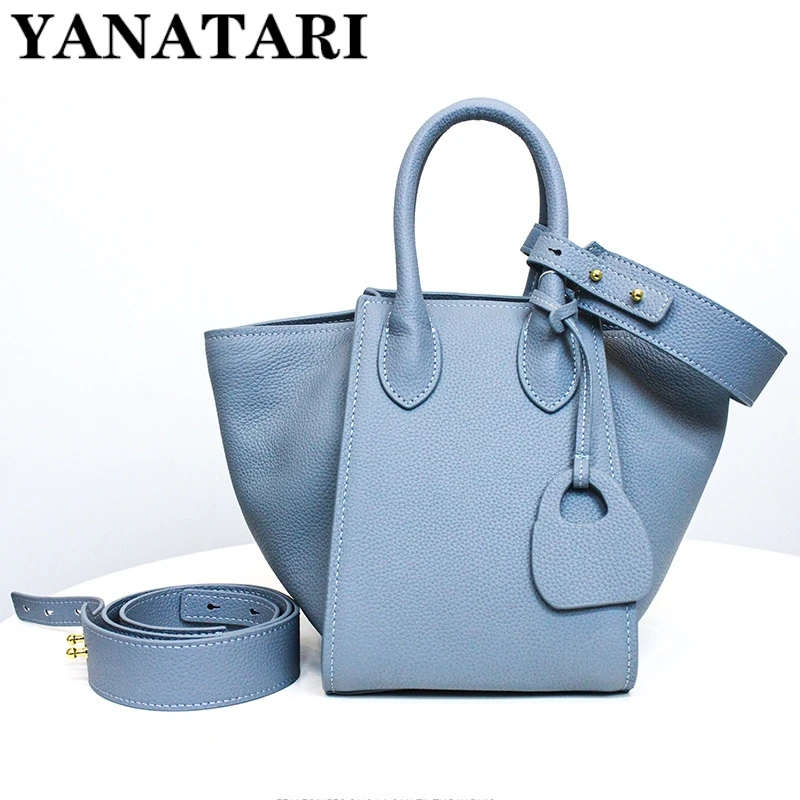 

YANATARI Women's Luxury Handbag New Vegetable Basket One-shoulder Women's Bag Large-capacity Lychee Grain Leather Bucket Bag