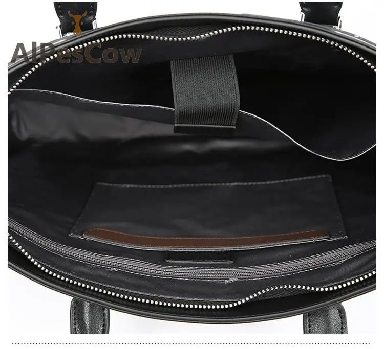 Office Bags 100% Alps Cowhide Laptop Bag Vintage Design Genuine Leather Tote Briefcase For Men Male Luxury Designe Handbag