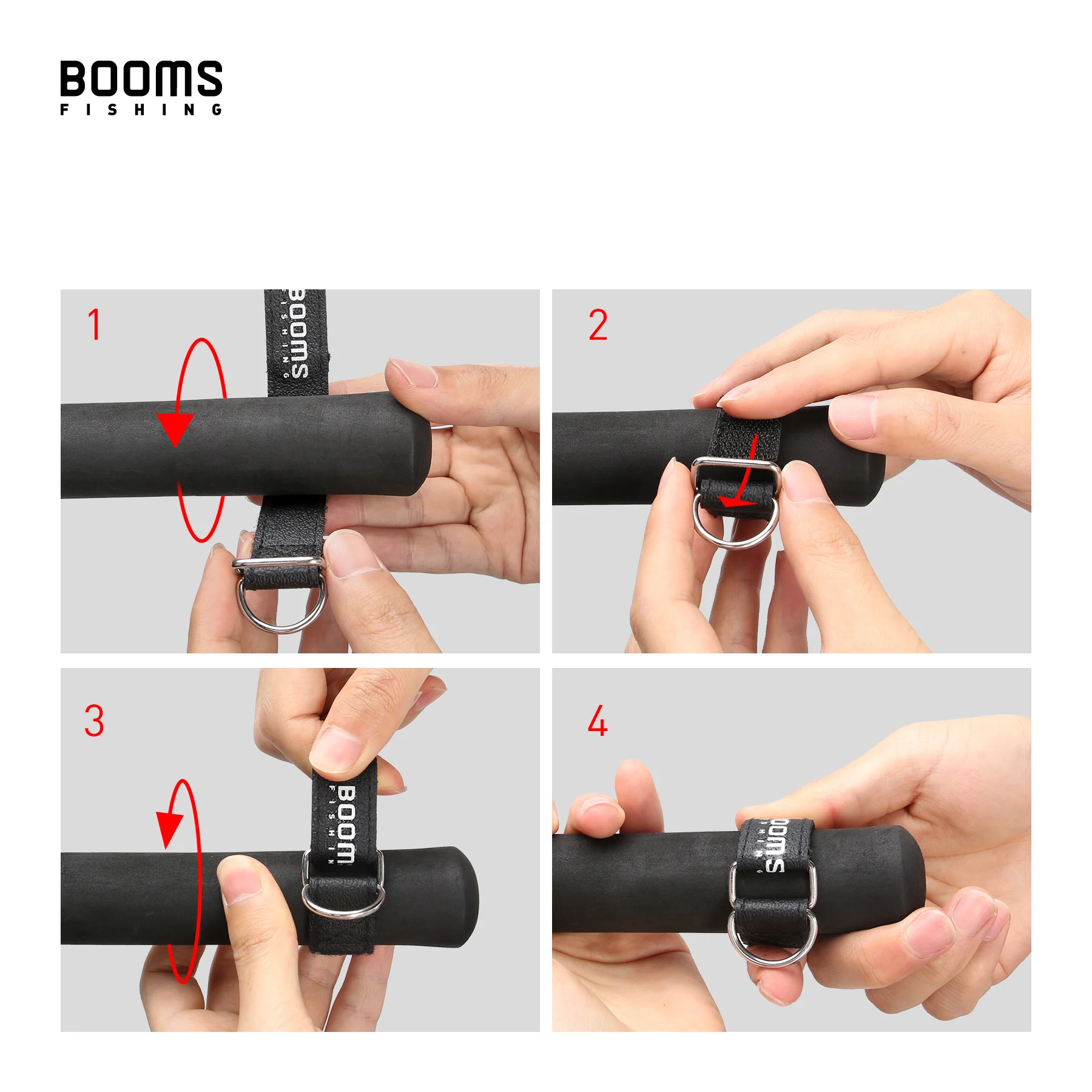 Удочка с креплением Booms Fishing T02RB1 для лодок и каяков, ремень для инструментов и удочек с растяжкой на 2 метра, 4 штуки в наборе.