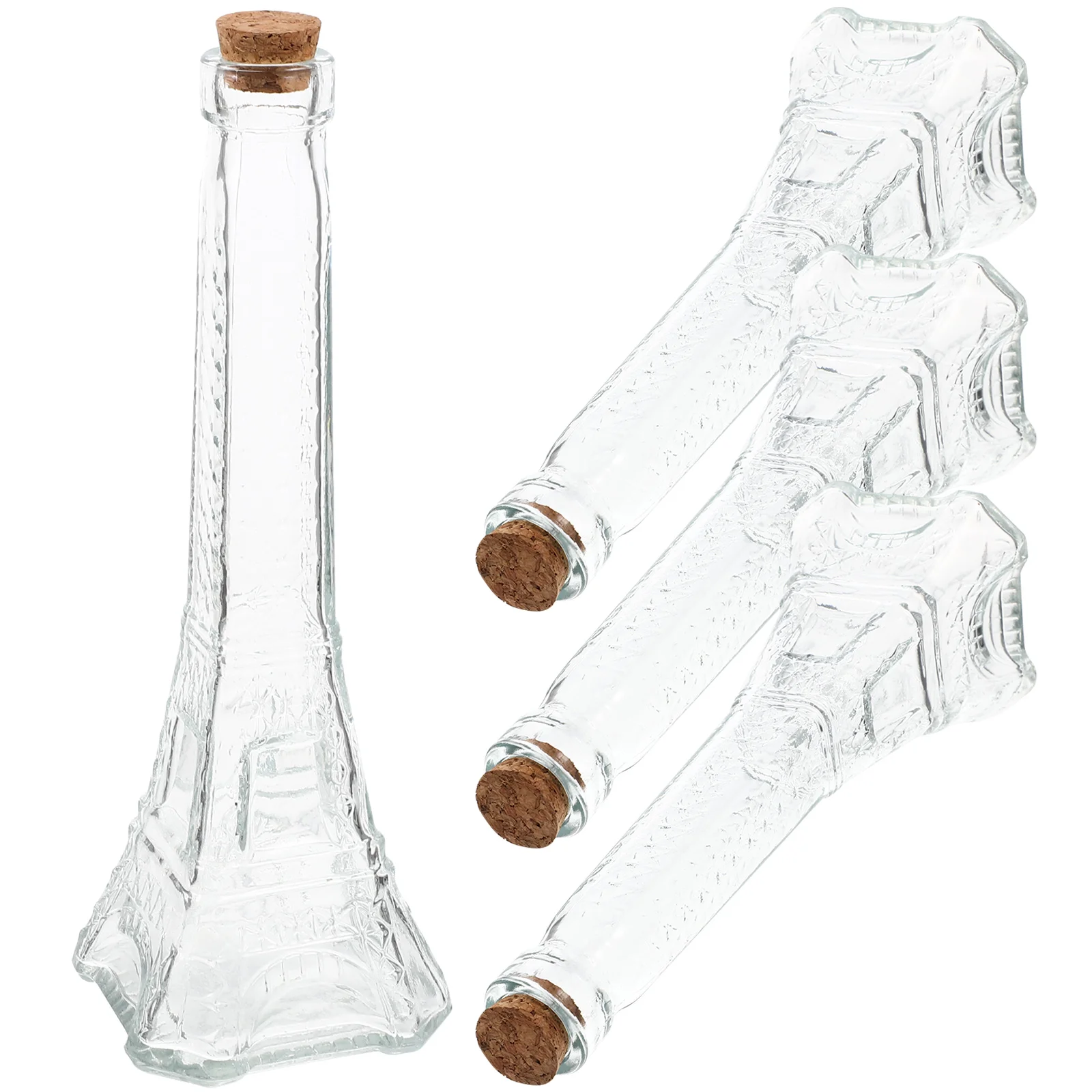 

4 Pcs Decorative Glass Bottle Clear Glass Jars Message Bottle Wedding Decor DIY Sand Painting Bottle Vial Glass Jar Stopper
