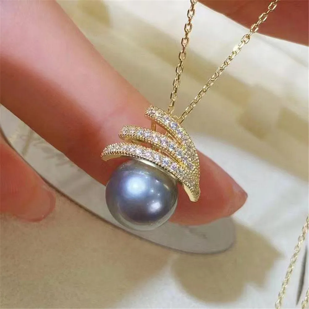 

S925 Sterling Silver Pearl Pendant Settings Blank/Base For DIY Pendant Jewelry Making Accessories Suitable for 8-11mm Bead