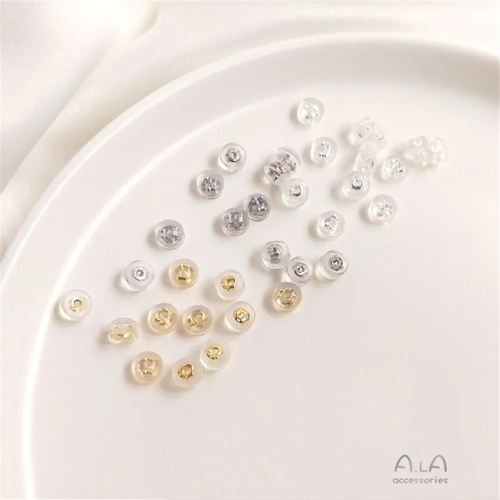 Позолоченные шапочки для ушей 14 карат затычки серьги антиаллергенный мягкий