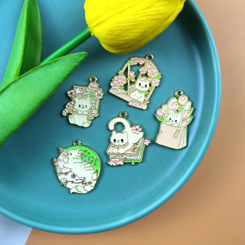 ApeUr 10 шт. мультяшная корзина для цветов котенок зеленое растение ювелирные