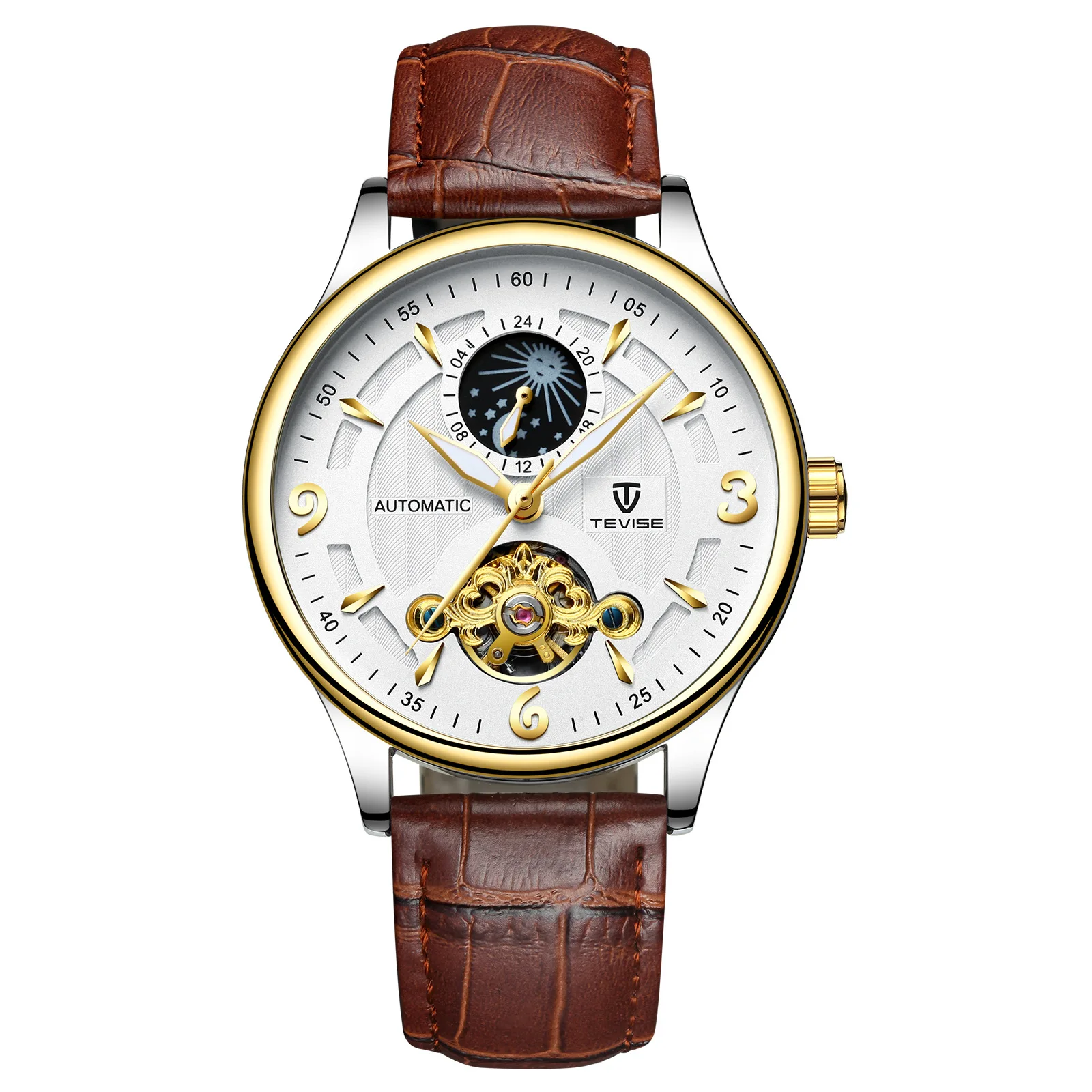 Moon mechanical watch tourbillon waterproof men's watch men's watch