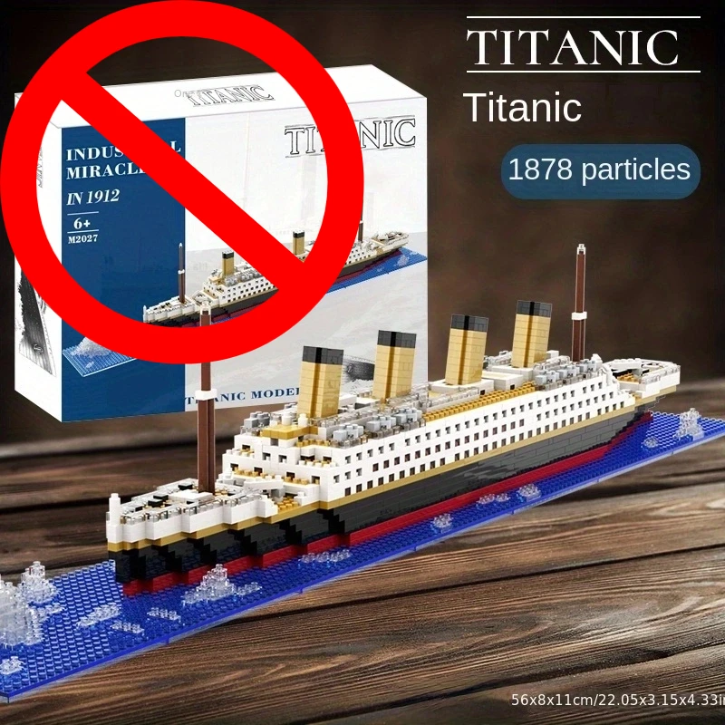 

1878pcs No Box Diamond Bricks for Dropshipping Seller Building Blocks Assembly Toy Titanic Giant Model Boy Girl Cruise Ship