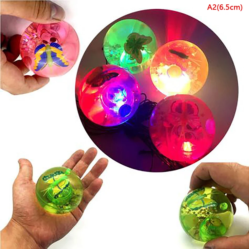 

1Pc Glowing Bouncy Ball Colorful Flash Jumping Ball Children Luminous Toys Kids LED Glitter Elastic Ball Outdoor Fun Lato Toys