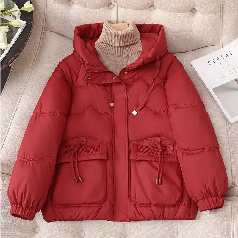 Зимняя куртка для женщин легкая на белом утином пуху короткие толстые теплые