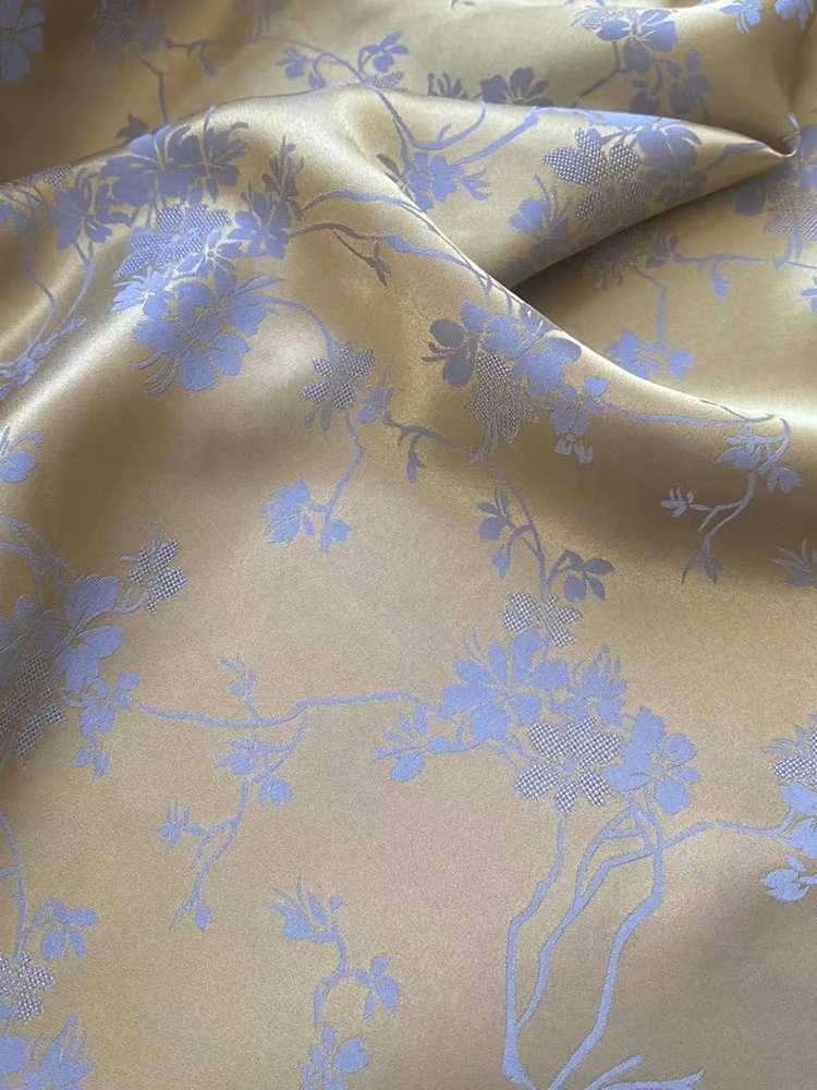 Высококачественная жаккардовая ткань из натурального шелка тяжелый креп-Ципао