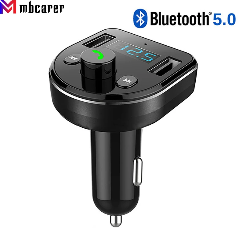 

Car Bluetooth-compatible 5.0 Transmitter Wireless Adapter Mic Audio Receiver Auto MP3 Player 3.1A 4.8A Dual USB Car Accessories