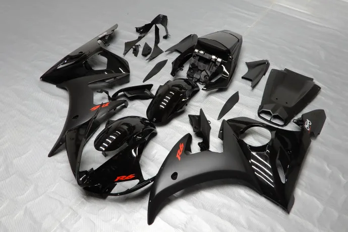 

Injection Molded Fairings for YAMAHA R6 fairing kit 2003 2004 2005 Matte/Glossy Black ZXMT Plastic YZF R6 03 04 05