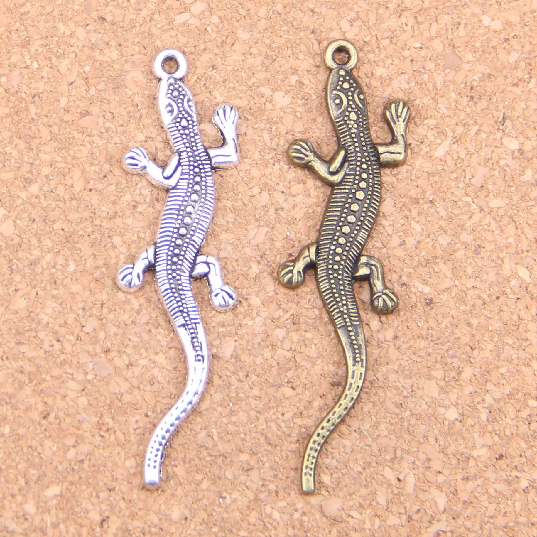 

38pcs Charms lizard gecko 56x15mm Antique Pendants,Vintage Tibetan Silver Jewelry,DIY for bracelet necklace