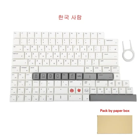 Колпачки для клавиш A-pple Wind MAC PBT XDA, высота, корейские 127, клавиши для механических игровых клавиатур, индивидуальные колпачки для клавиш