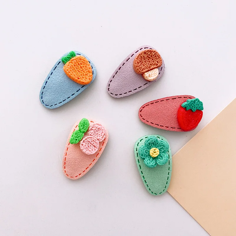 5pcs/box Mini Korean Snap Hooks Hairpins Headband Small Kawaii Cute Floral Fruit Heart Bang Side Clip for Baby Girls Accessories