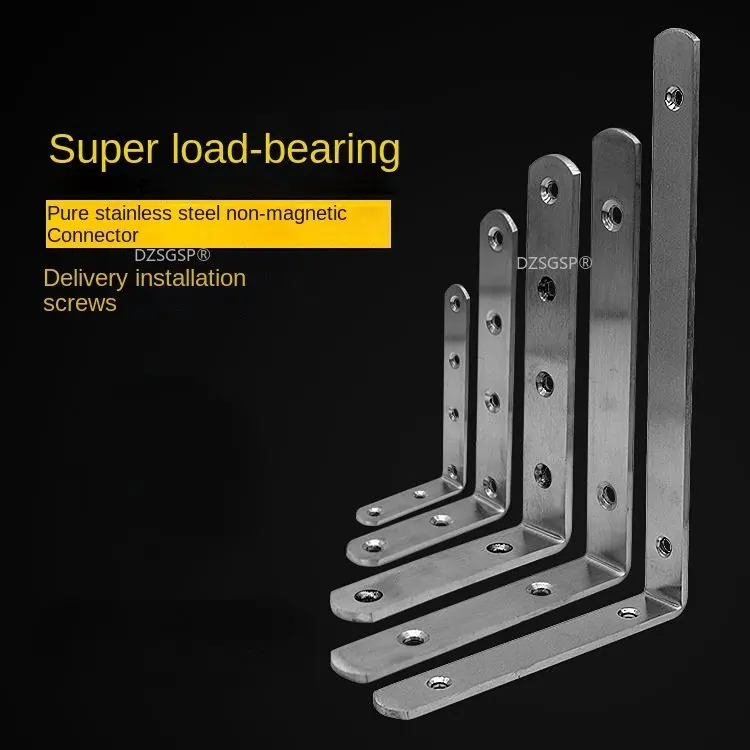 

90 Degree 304 Connector L-shaped TriangularStainless Steel Furniture Hardware Corner Brackets