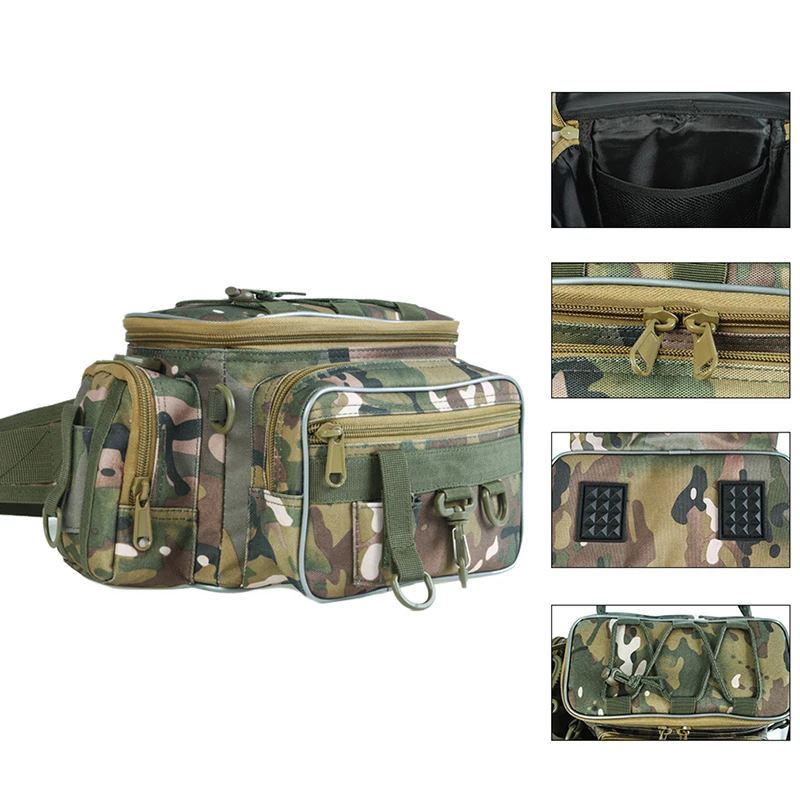 

Multifunctional Fishing Bags Canvas Lure Waist Pack Messenger Pole Package 3 Layer Fishing Bag Carp Tackle 34x17x16cm