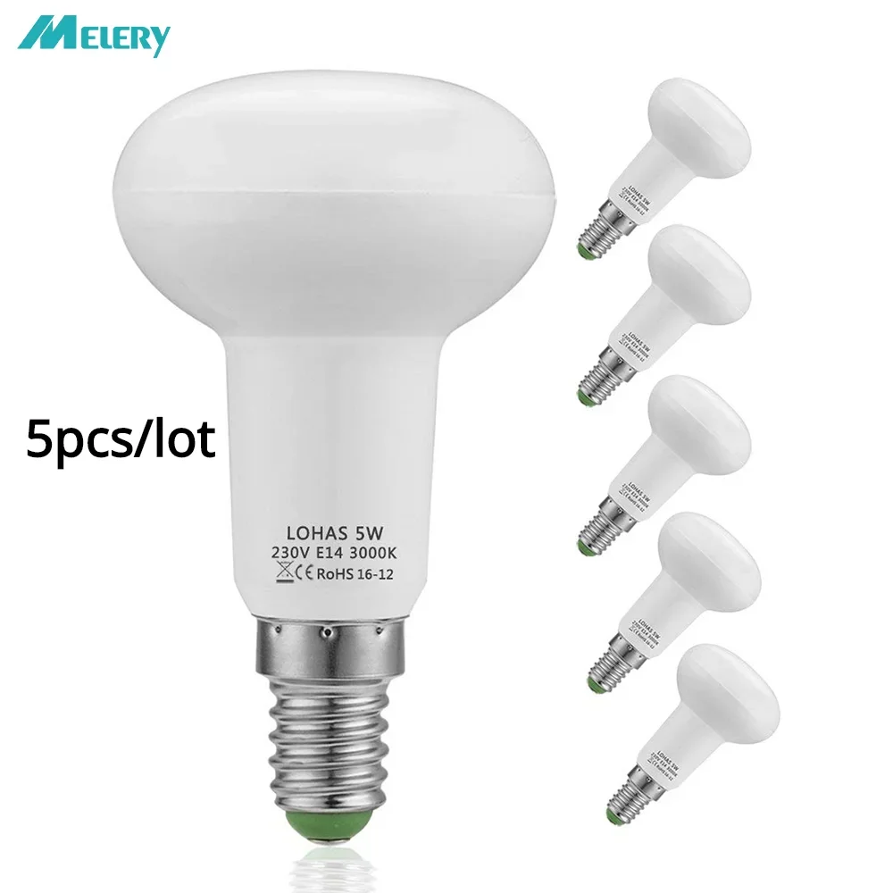 

E14 Reflector LED Screw Light Bulb 5W Lamp R50 SES Replace 40W Incandescent 400lm Warm Cold White [Energy Class A+] 5PACK