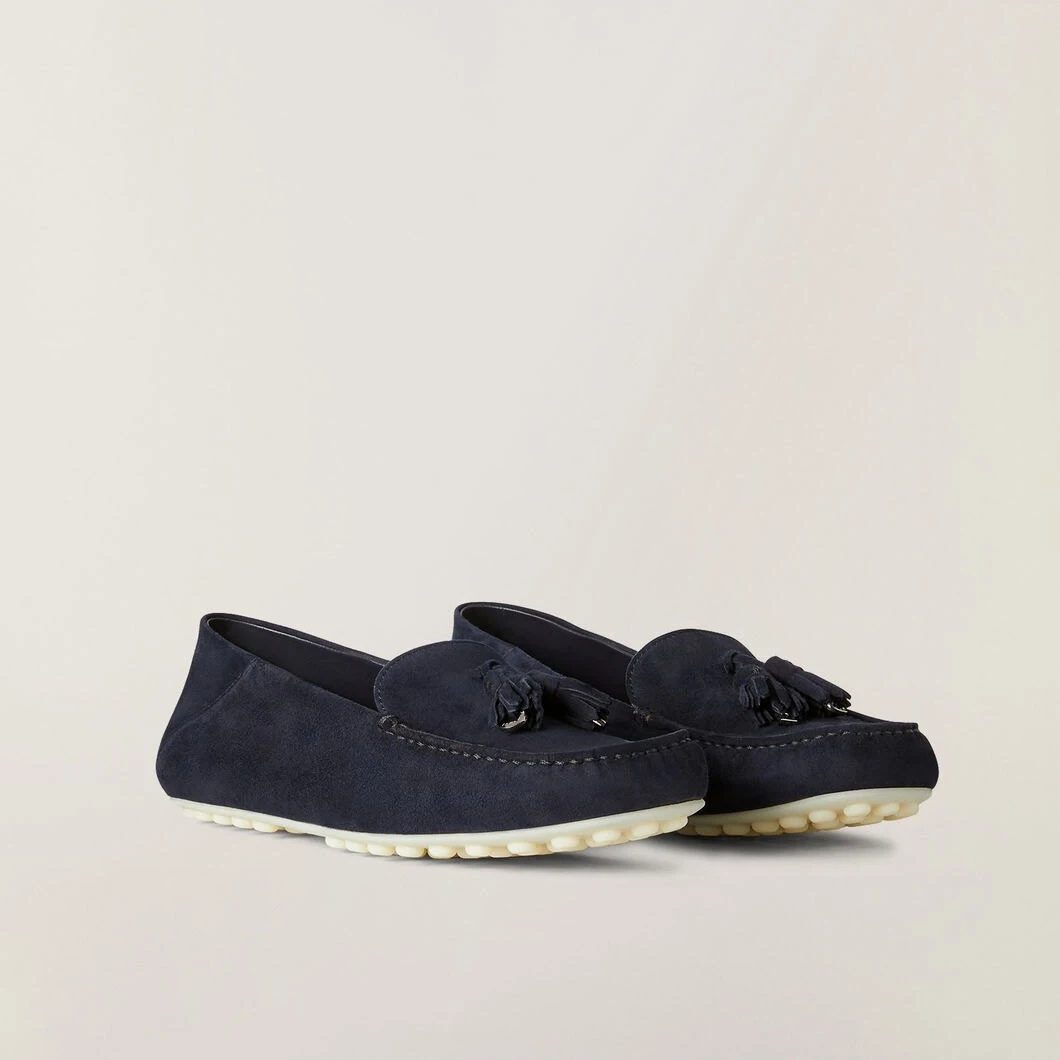 High Quality Women's Tassel Loafers Cow Suede Flats Women's Leather Loafers Solid Color Flats Comfortable Walking Shoes