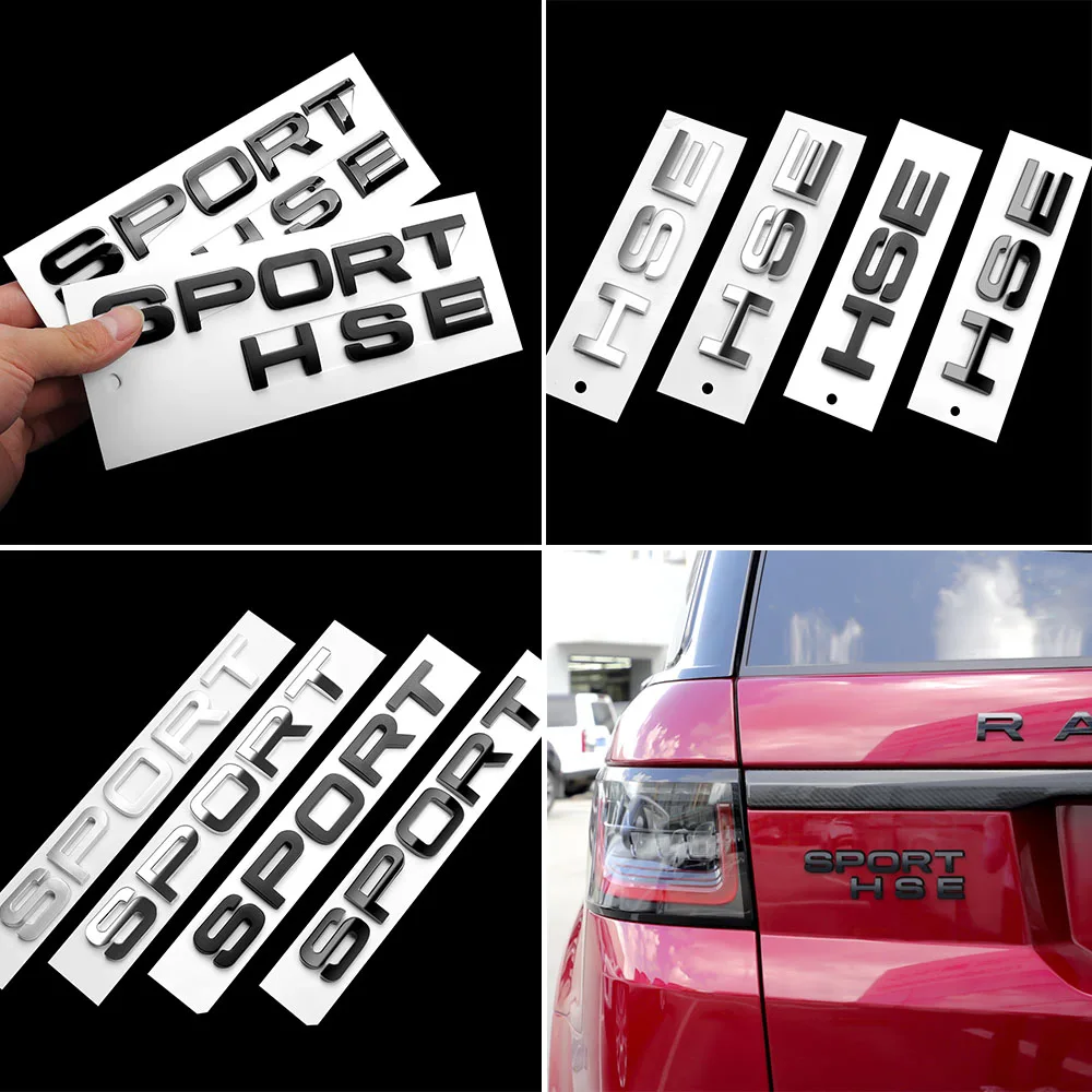 

1PCS ABS Black Silver Car SPORT HSE Letter Rear Trunk Sticker for Land Rover Range Rover Supercharged Discovery 3 4 L319 L462
