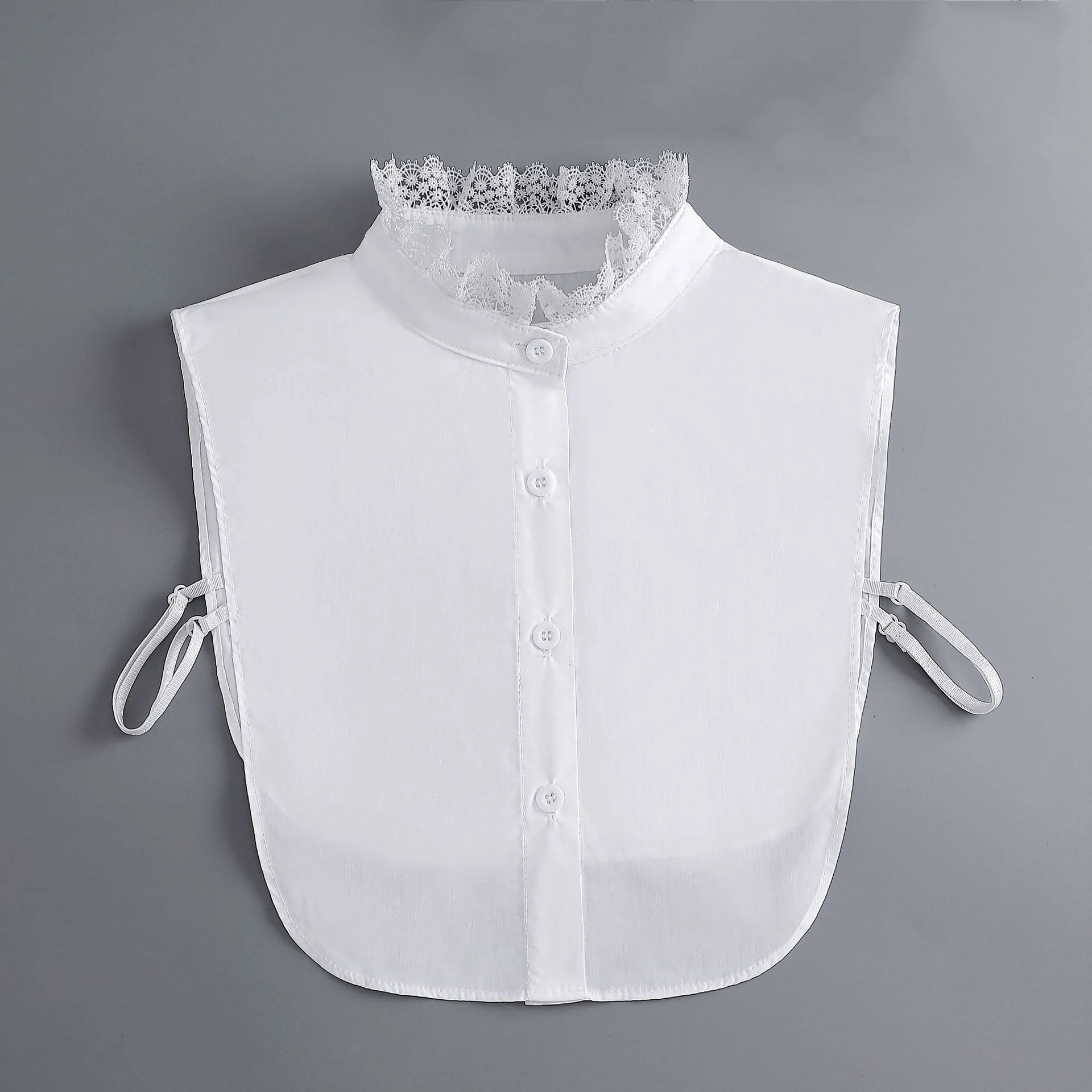 

White Lace Ruffles Stand Fake Collar for Women Shirt Blouse Detachable Collars Female Half Shirt False Collar Clothing Accessory