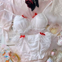 underwear lolita girl sexy cute thin section lingerie with underpants suit no steel ring triangle cup bra set