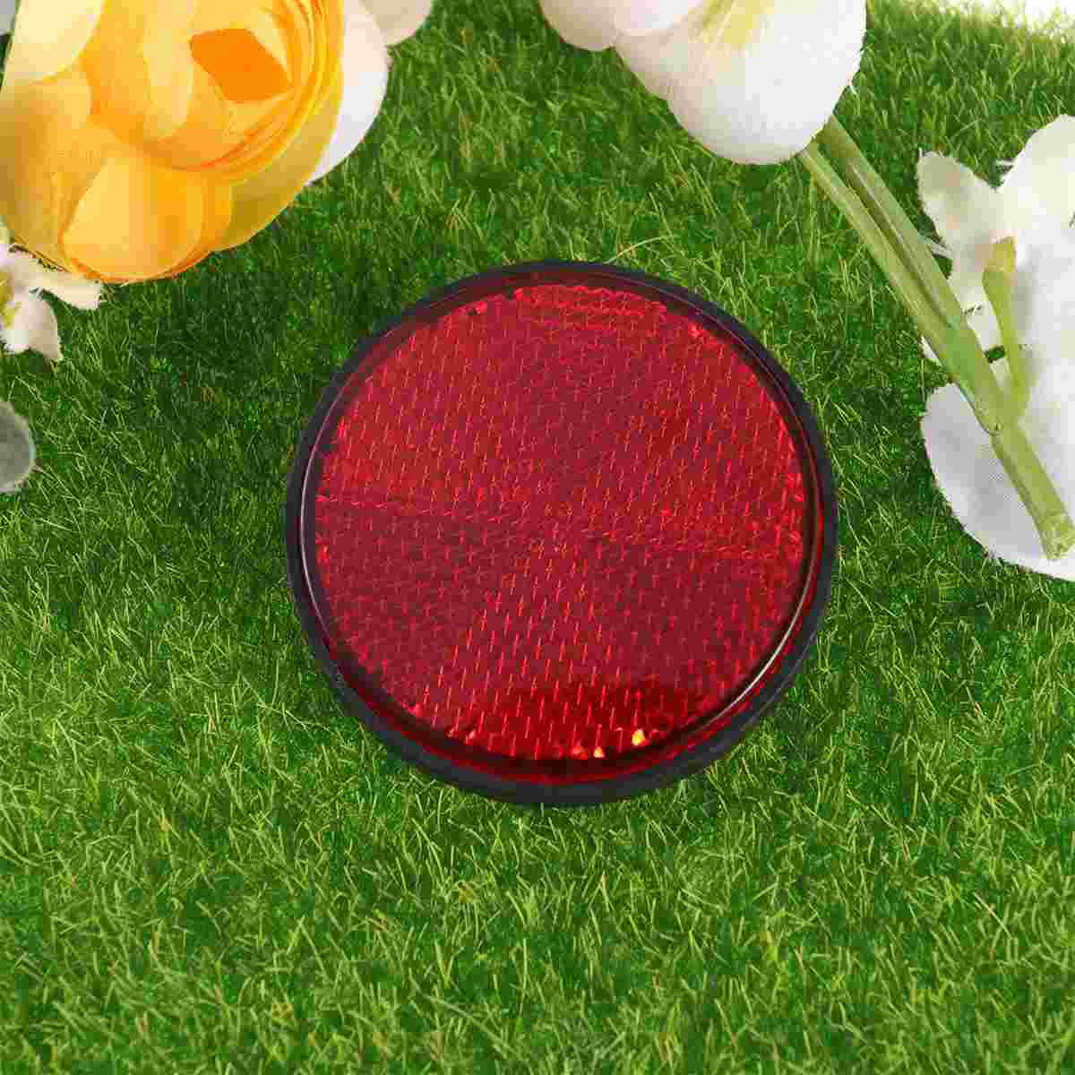

2 Pcs Plastic Round Reflective Warning Reflector Fits for Car Motorcycle Motor Bikes Bicycles ATV Dirt Bike (Red)