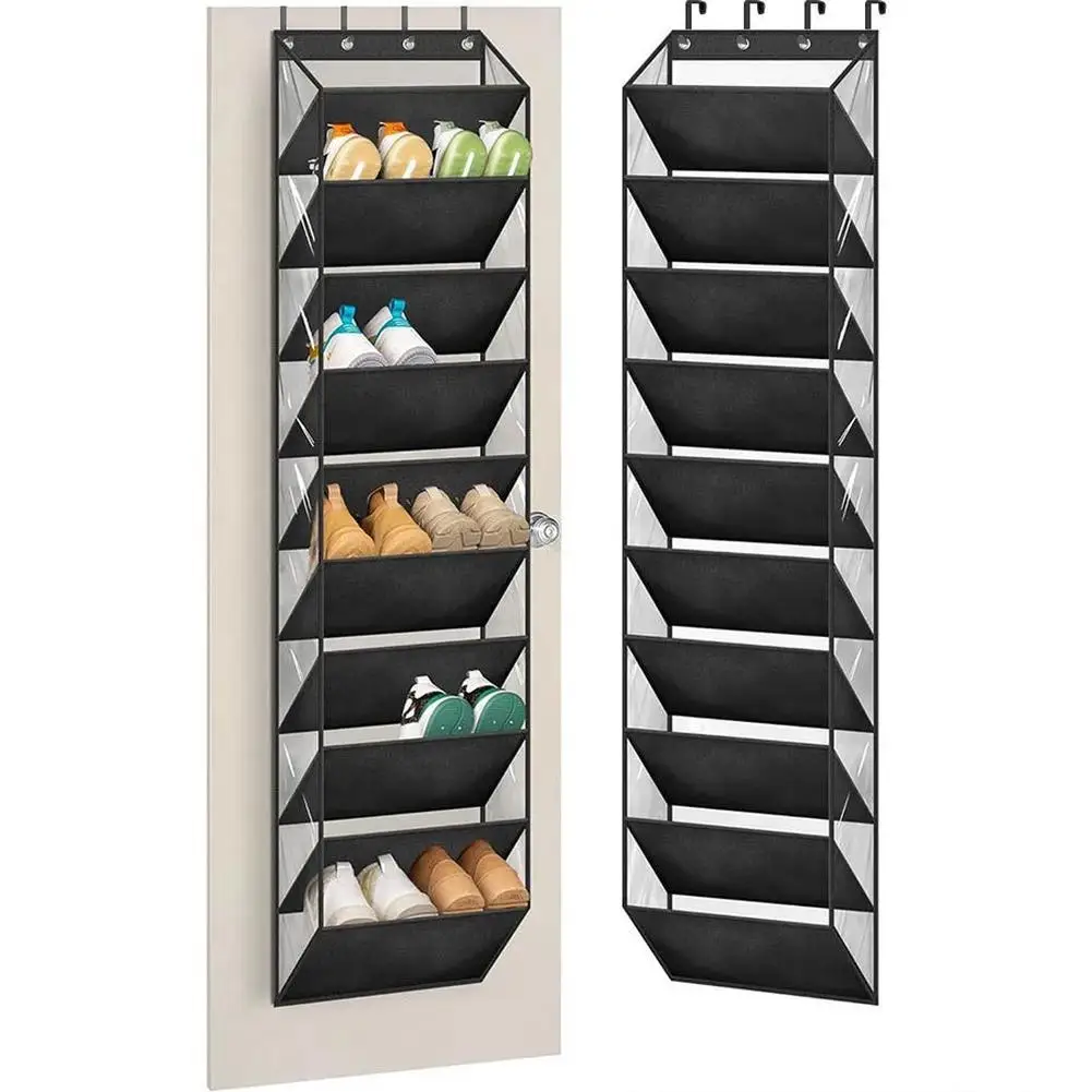 10 Tier Over The Door Shoe Organizer Hanging Shelve For Closet With 4 Metal Hooks Large Capacity
