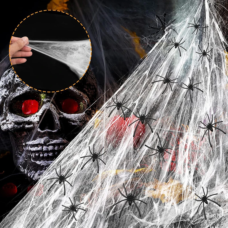 

Cobweb Artificial Spider Web Halloween Decoration Scary Party Scene Props Indoor Outdoor Home Decor Accessories