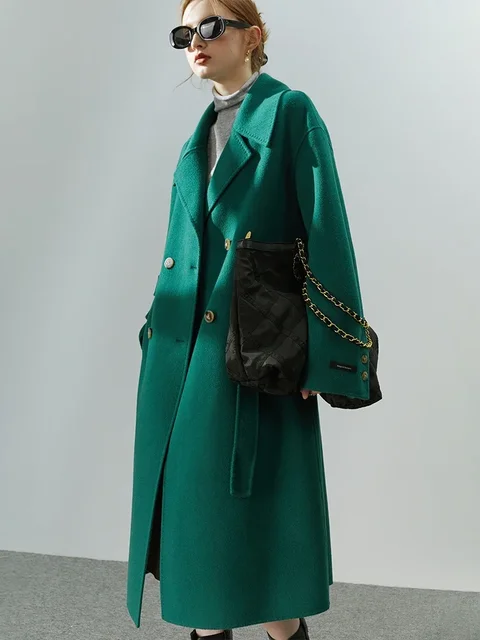 Женское двухстороннее шерстяное пальто FSLE