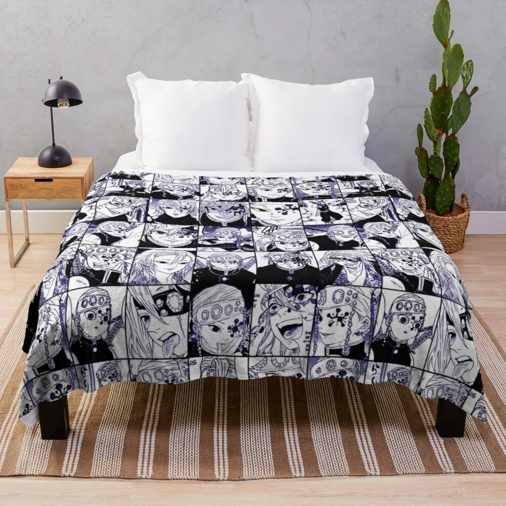 

Tengen Uzui-Collage Color Version Baphomet Flannel Soft Bed Boho Blanket Throw Blankets