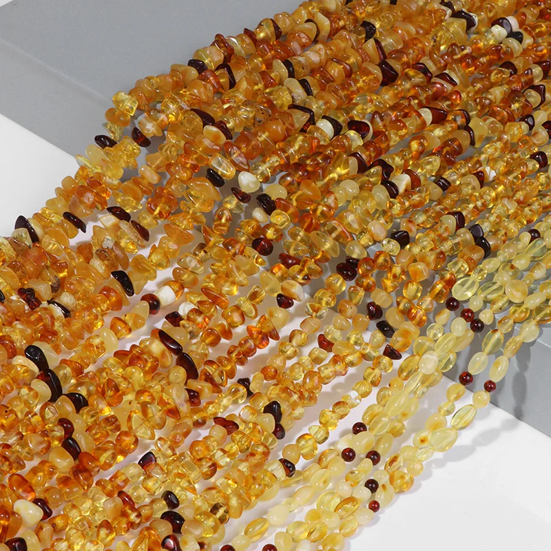 

Natural Amber Stone Bead Irregular Chips Oval Shape Amber Crystal Geavel Bead For Jewelry Making DIY Bracelet Necklace Accessory