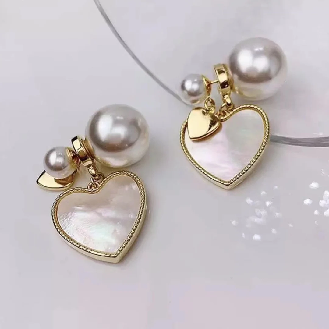 Роскошные французские серьги-гвоздики ювелирные изделия из персикового жемчуга