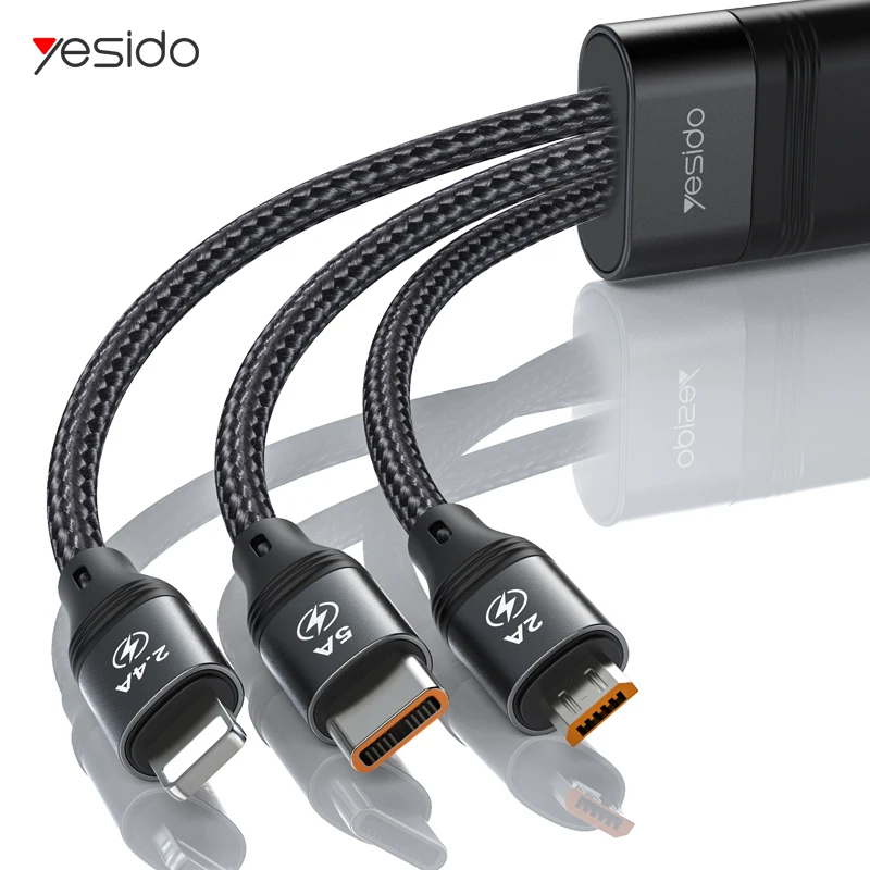 

Yesido 3 in 1 USB C Cable for iPhone 13 12 Pro 11 XR Charger Cable 66W Micro USB Lightning Cable For iPhone iPad Huawei QC 3.0